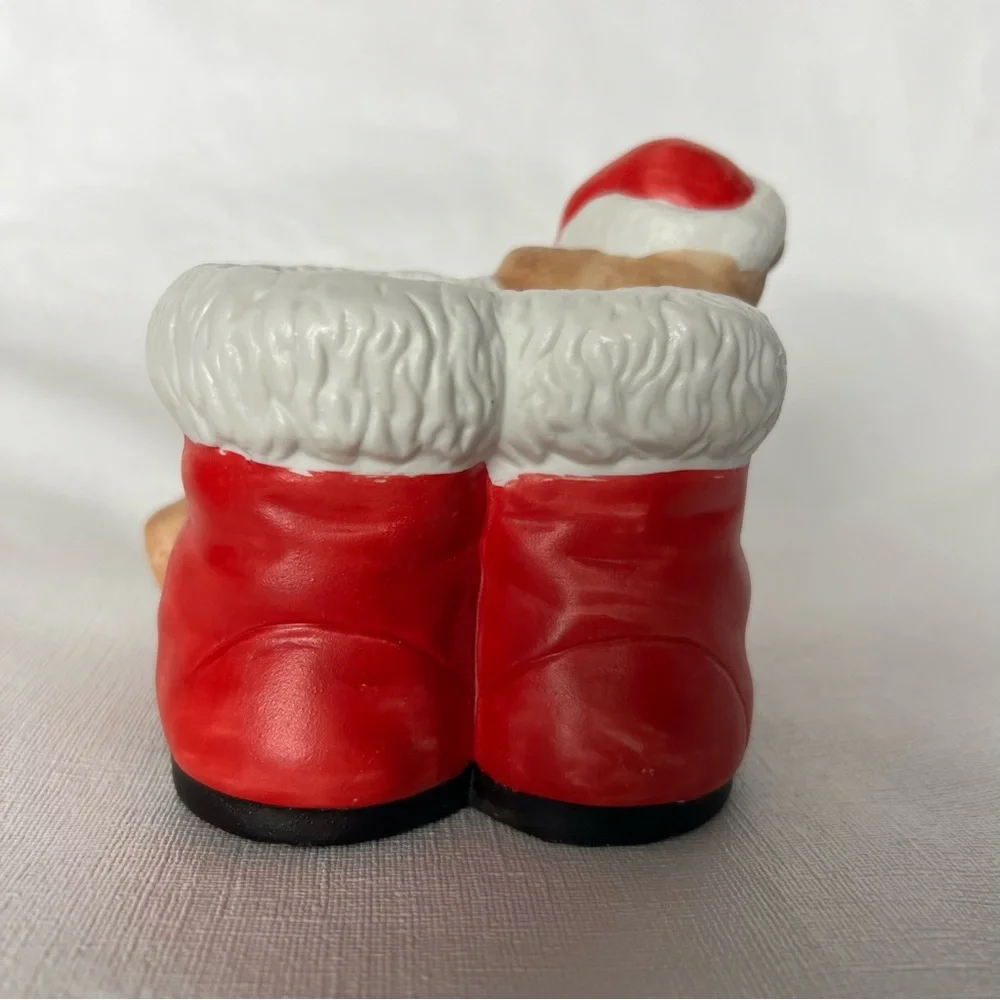Vintage 1988 House of Lloyd Christmas Teddy Bear Santa Boots Ceramic Fig…